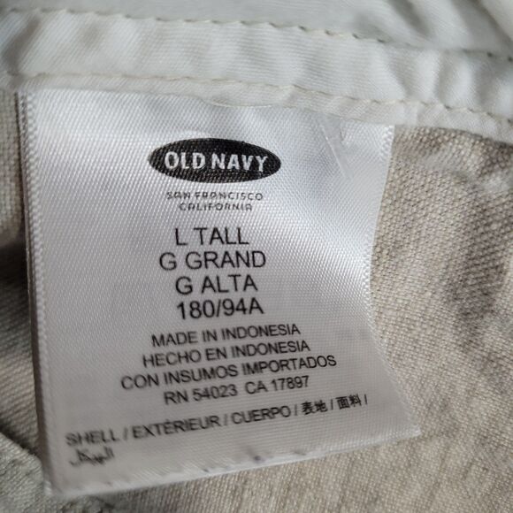 Old Navy 100% Linen Trouser Pants Womens L Beige 4 Pockets Straight Leg 36x32.5 - Picture 8 of 10